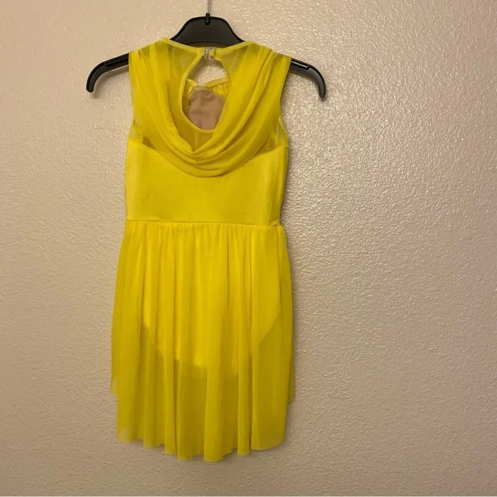 Weissman Dance costume yellow rhinestone Take Me Home 12997 IC child 7/8